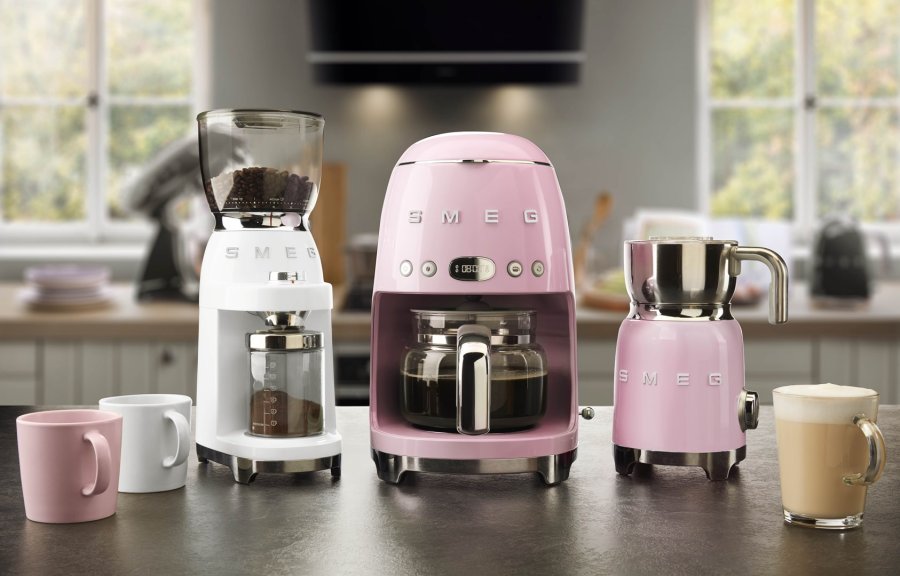 Smeg 50's Style Drypfilter kaffemaskine DCF02PKEU Lyserd #9