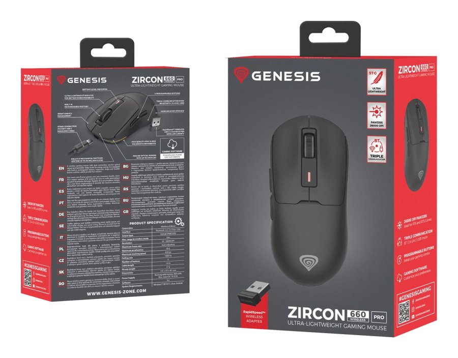 GENESIS NMG-2193 mus Spil Ambidextrous Bluetooth + USB Type-C Optisk 26000 dpi #13