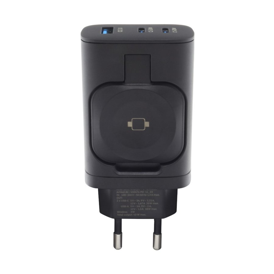 RealPower 450476 oplader til mobil enhed Str�mbank, SmartWatch, Tablet Sort Vekselstr�m Tr�dl�s opladning Hurtig opladning Indend�rs #3