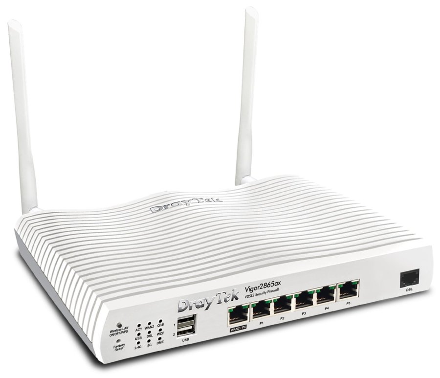 DrayTek Vigor 2865ax tr�dl�s router Gigabit Ethernet Dual-band (2,4 GHz / 5 GHz) Hvid #1