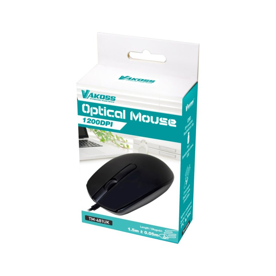 Vakoss TM-481UK mus USB Type-A Optisk 1200 dpi #2