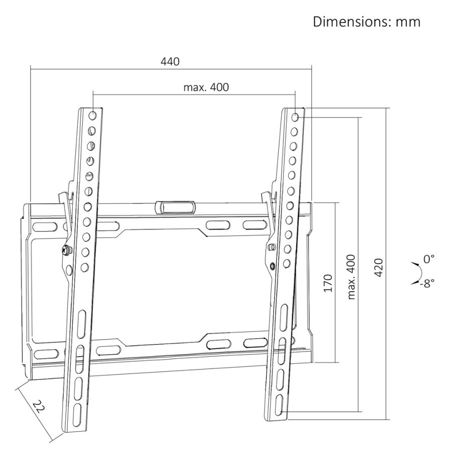Maclean TV-beslag/oph�ng, maks. VESA 400x400, 32-75