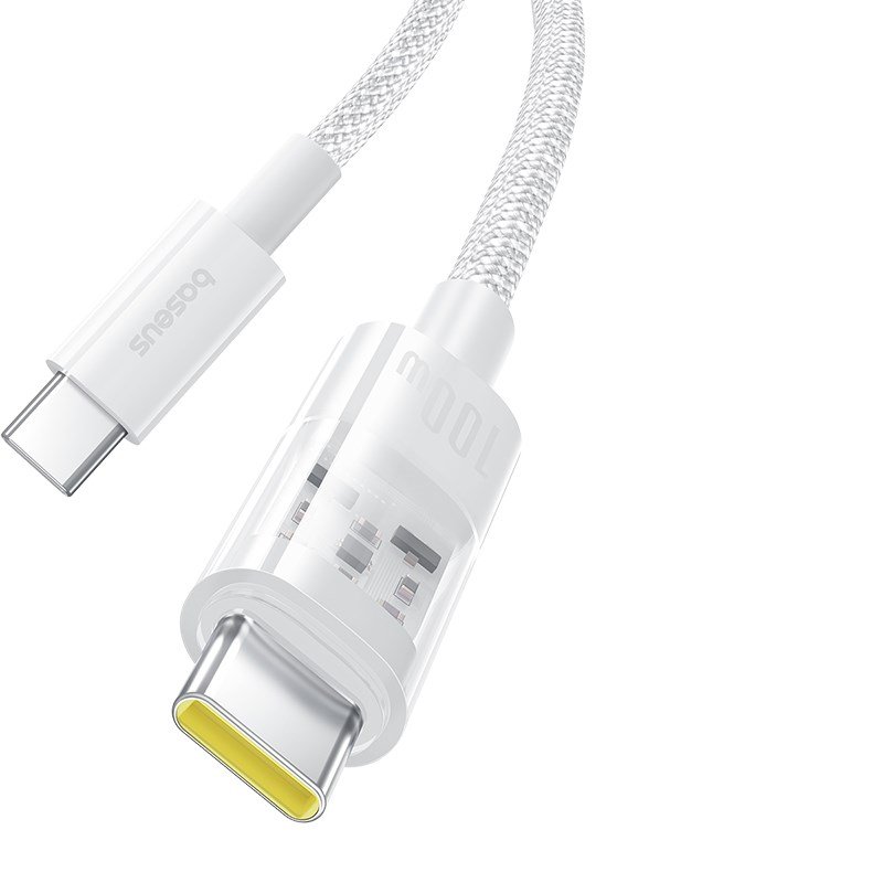 Baseus Gem USB C til USB C hurtigopladningskabel 2 m 100 W Hvid #2