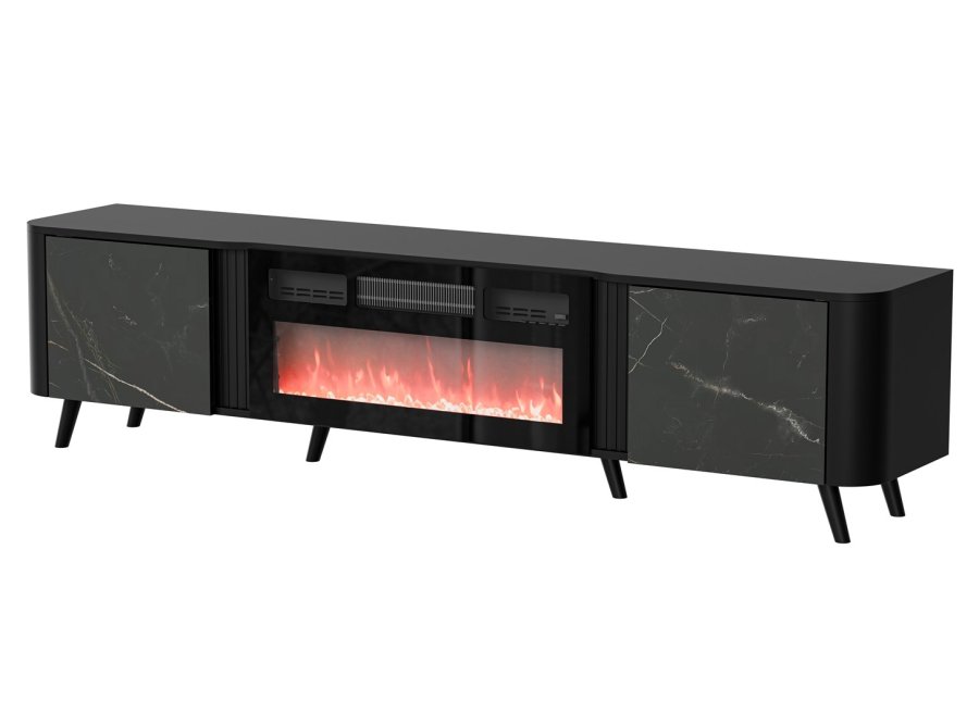 Cama RTV-skab Volare 200 x 39 x 49 cm sort/san sebastian + pejs #1