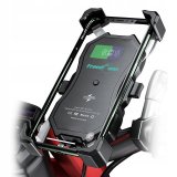 MOTORCYKEL TELEFONHOLDER FREEDCONN MC1W MED INDUKTIV OPLADER + BM2R FASTGRELSE AF HOVEDRR #2