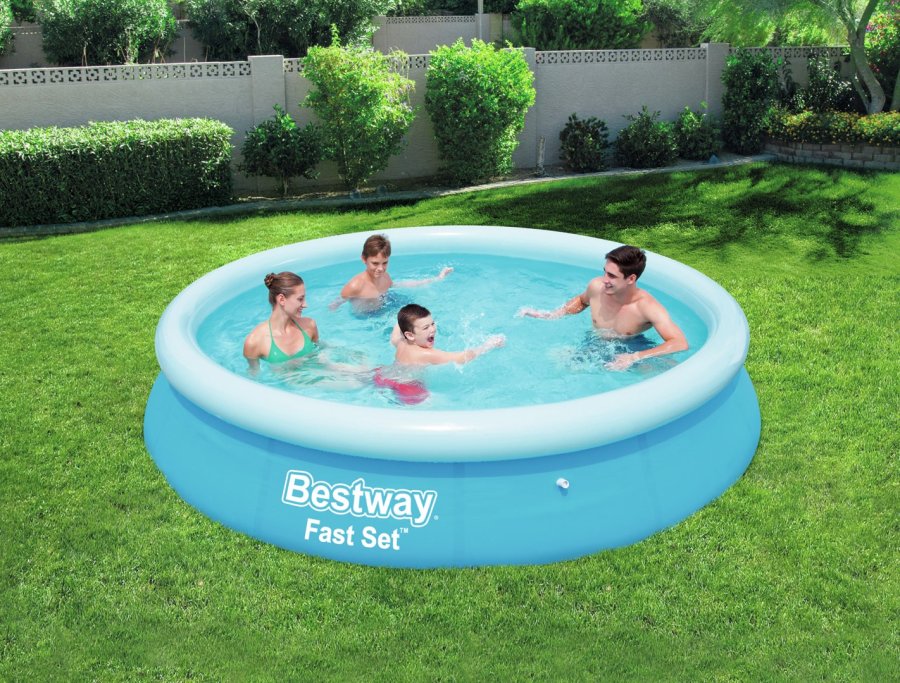 Bestway Fast Set 57273 swimmingpool til over jorden Oppustelig pool Rund 5377 L Bl� #4