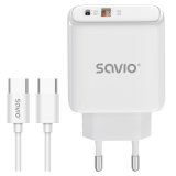 Savio LA-13 oplader til mobil enhed Universel Hvid Vekselstrm Hurtig opladning Indendrs #1