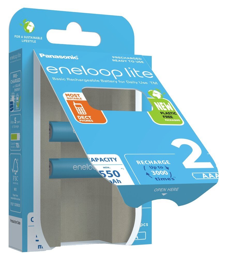 Genopladelige batterier PANASONIC ENELOOP LITE AAA 550 mAh 2 szt (BK-4LCCE/2CP) #2