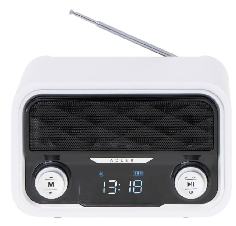 Adler AD 1185 radio Brbar Hvid #1