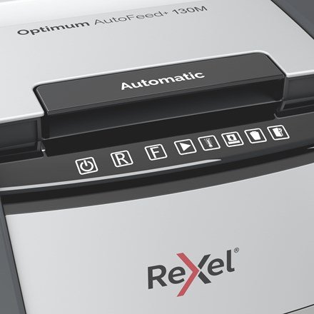 Rexel AutoFeed+ 130M papirmakulator Mikromakulering 55 dB Sort, Gr #5