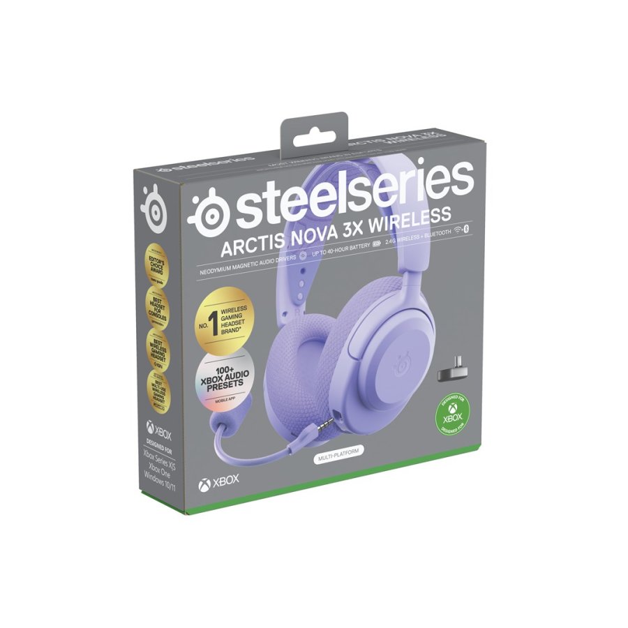 Steelseries Arctis Nova 3X Headset Trdls Musik/hverdag Bluetooth Lavendel #17