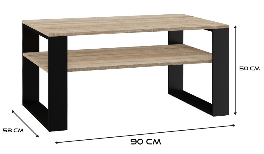 Topeshop MODERN 1P SON CZ kaffe-, side- & endebord Kaffebord Rektangulr form 2 ben #3