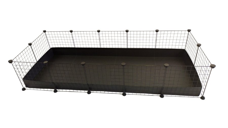 C&C 5x2 modulrt bur gris kanin pindsvin sort, 180 x 75 x 37 cm #1