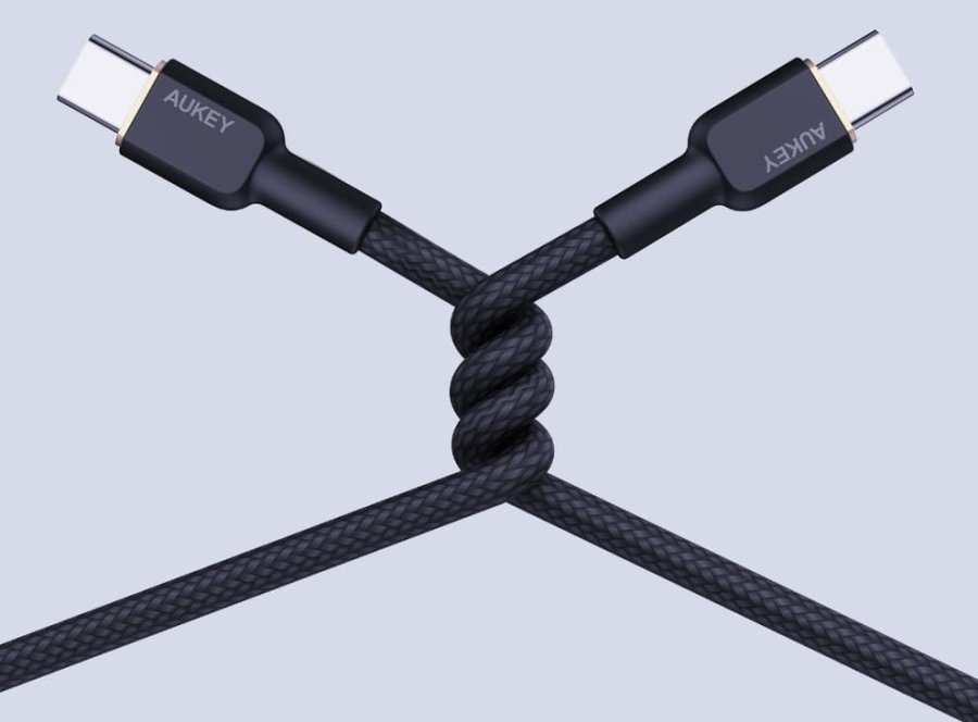 AUKEY CB-NCC2 USB-C Type-C Power Delivery PD 60W 3A 1.8m Nylon Sort #4