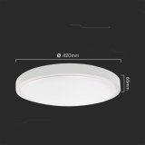 Plafond V-TAC VT-8630S overflademonteret 36W LED IP44 42cm 4000K 3820lm (SKU 76651) Hvid #10