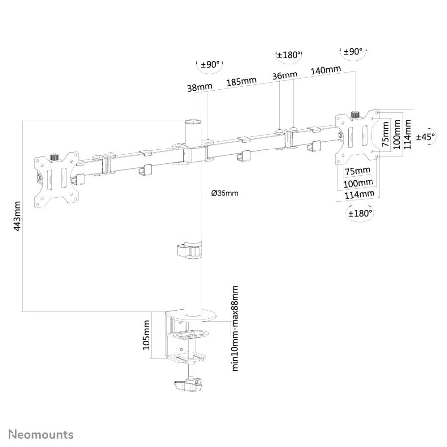 Neomounts FPMA-D550DBLACK skrmbeslag og -stativer 81,3 cm (32