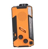 Extralink RADIO AWARYJNE SOLARNE Z KORBKA DYNAMO POWERBANK 4000MAH Z LATARKA SOS SR-4000 B�rbar Analog Sort, Orange #23