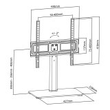 Universal tv-stativ Maclean, til RTV-skab, stativ, maks. 40 kg, maks. VESA 400x400, til TV 32-65