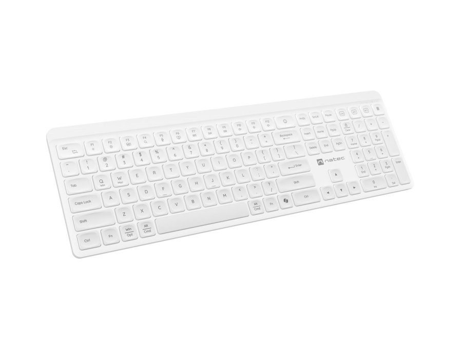 Natec Tang US tr�dl�st tastatur BT + 2,4 GHz lydsvagt Slim hvidt #4