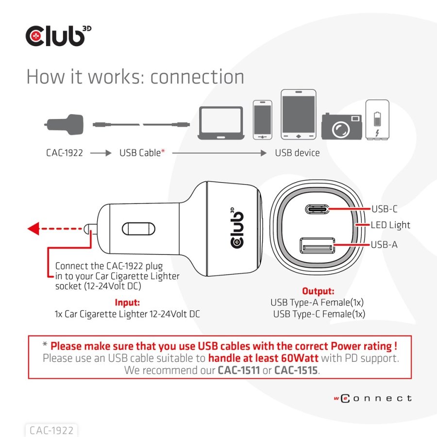 CLUB3D CAC-1922 oplader til mobil enhed Laptop Sort Cigart�nder Automatisk #5