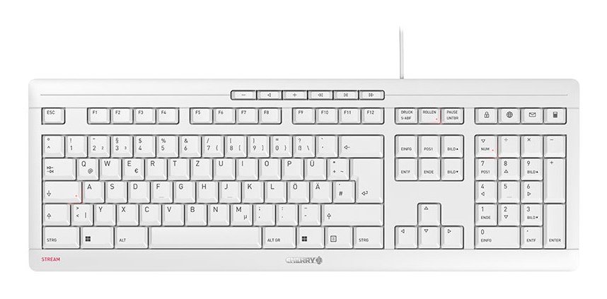 CHERRY STREAM tastatur Kontor USB QWERTZ Tysk Hvid #1