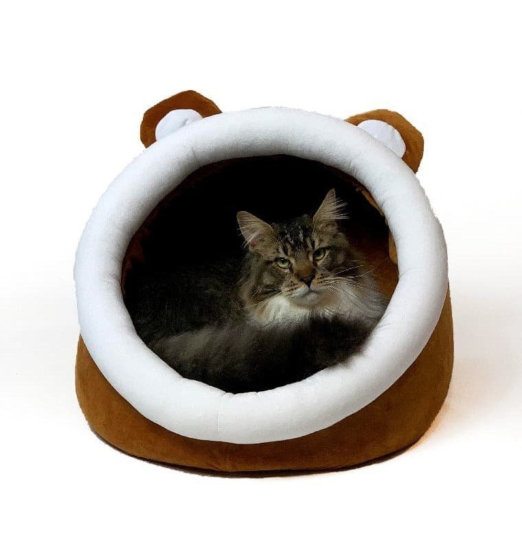 GO GIFT kennel katteseng - brun-hvid - 40x45x34 cm #2