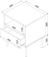 Cama Sengebord 2 stk. TRESSE 44x40x53 mat grn #4