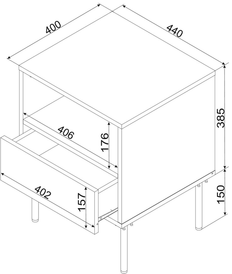 Cama Sengebord 2 stk. TRESSE 44x40x53 mat grn #4