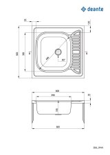 Vask DEANTE Tango ZE6_0140 1-kammer, stl 60x60 cm #7