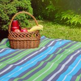 PROMIS Picnict�ppe, Gr�nne Striber, 200 cm x 150 cm #3