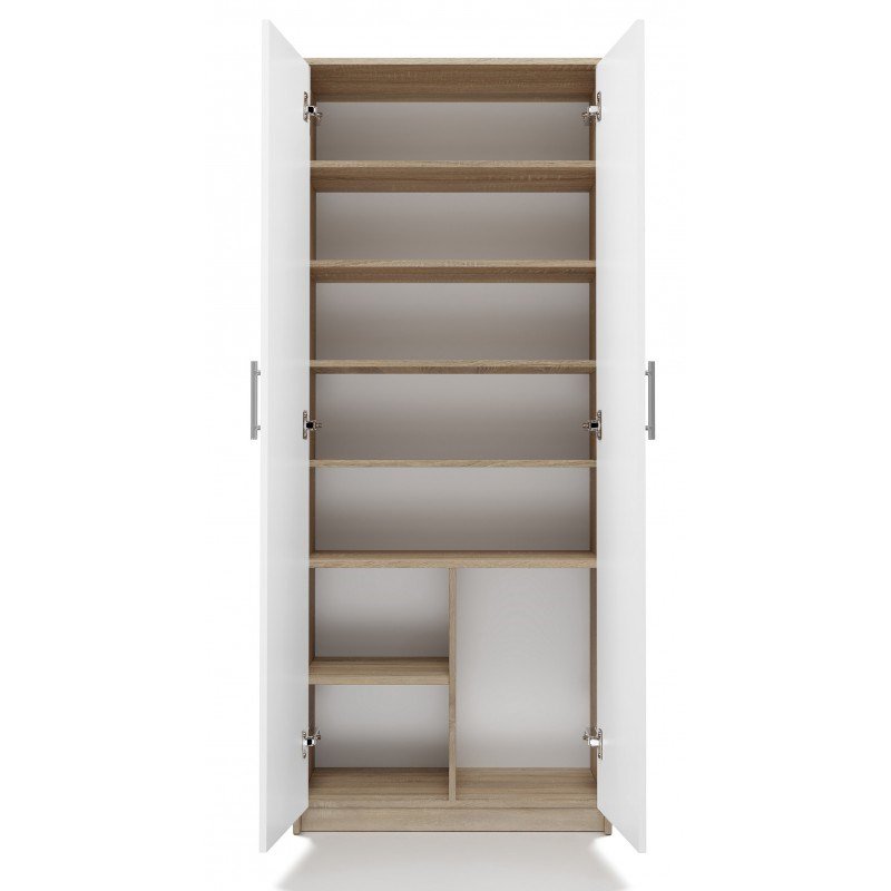 Arkivskab OLIV 2D 74x35x180 cm, Sonoma/Hvid #4