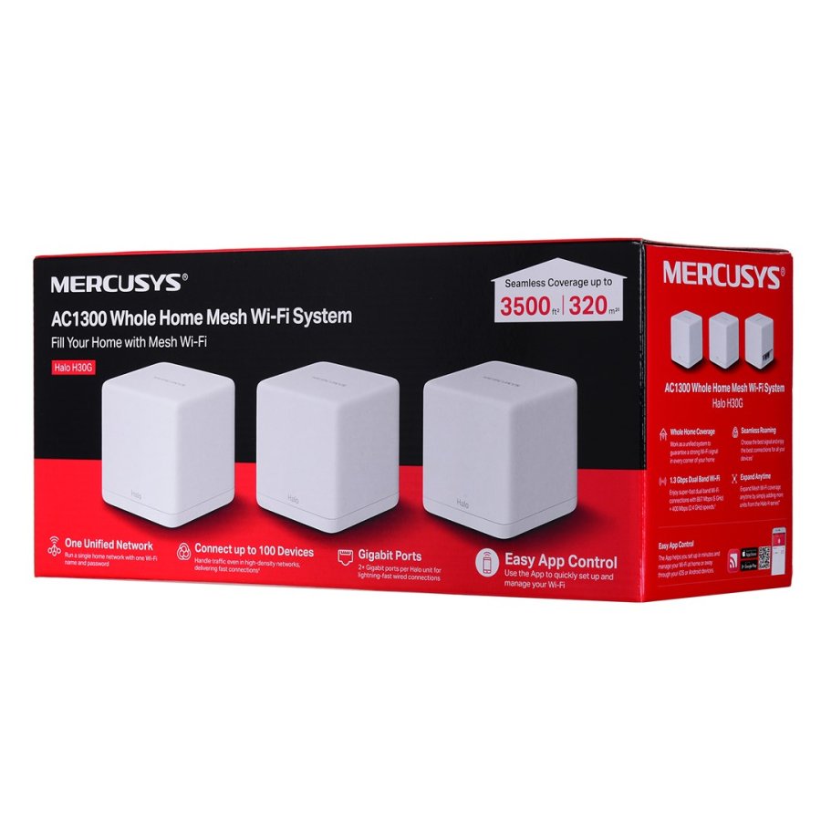 Mercusys Halo H30G(3-pack) Dual-band (2,4 GHz / 5 GHz) Wi-Fi 5 (802.11ac) Hvid 2 Intern #8