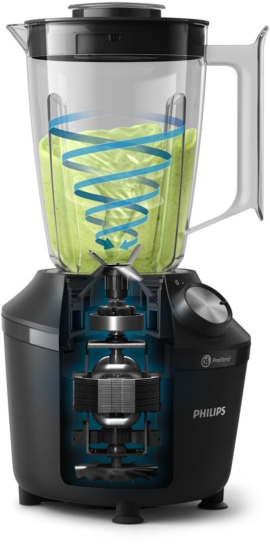 Philips 3000 series HR2191/01 blender 2 L Bordplade blender 600 W Sort, Transparent #4