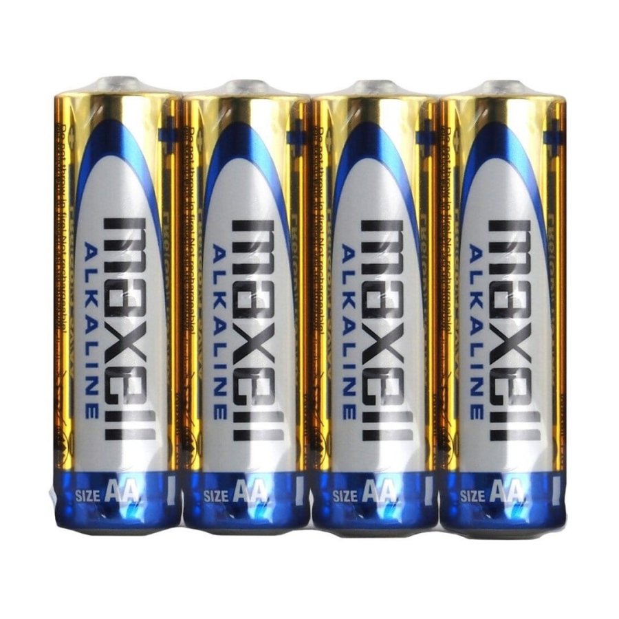 Maxell ALKALINE LR06 LR6 AA-alkalibatterier, 4 stk., 1,5 V, i folie #1