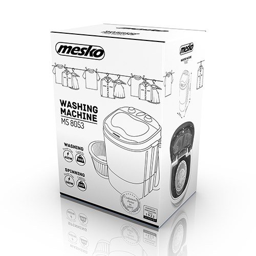 Mesko Home MS 8053 vaskemaskine Top-indlsning 3 kg Bl, Hvid #9