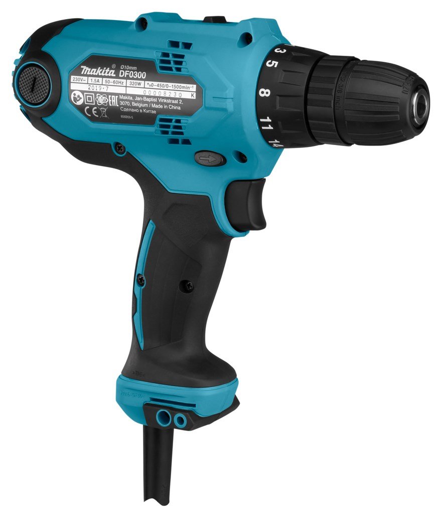 Makita DF0300 bor 1500 rpm Nglefri 1,2 kg Sort, Bl #40