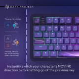 Dark Project ALU87B Celestial, G3MS Voidstone Switch, UK/DE/AT/ES/IT/FI/NO/SE/DK tastatur Spil USB QWERTZ Dansk, Engelsk, Tysk, Italiensk, Nordisk, Norsk, Spansk, Svensk, UK engelsk Lilla #17