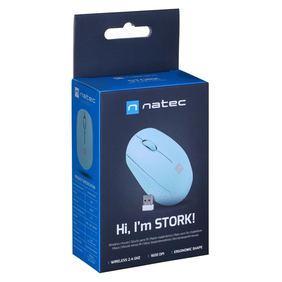 NATEC STORK mus Hjem Ambidextrous RF Wireless + USB Type-A Optisk 1600 dpi #7