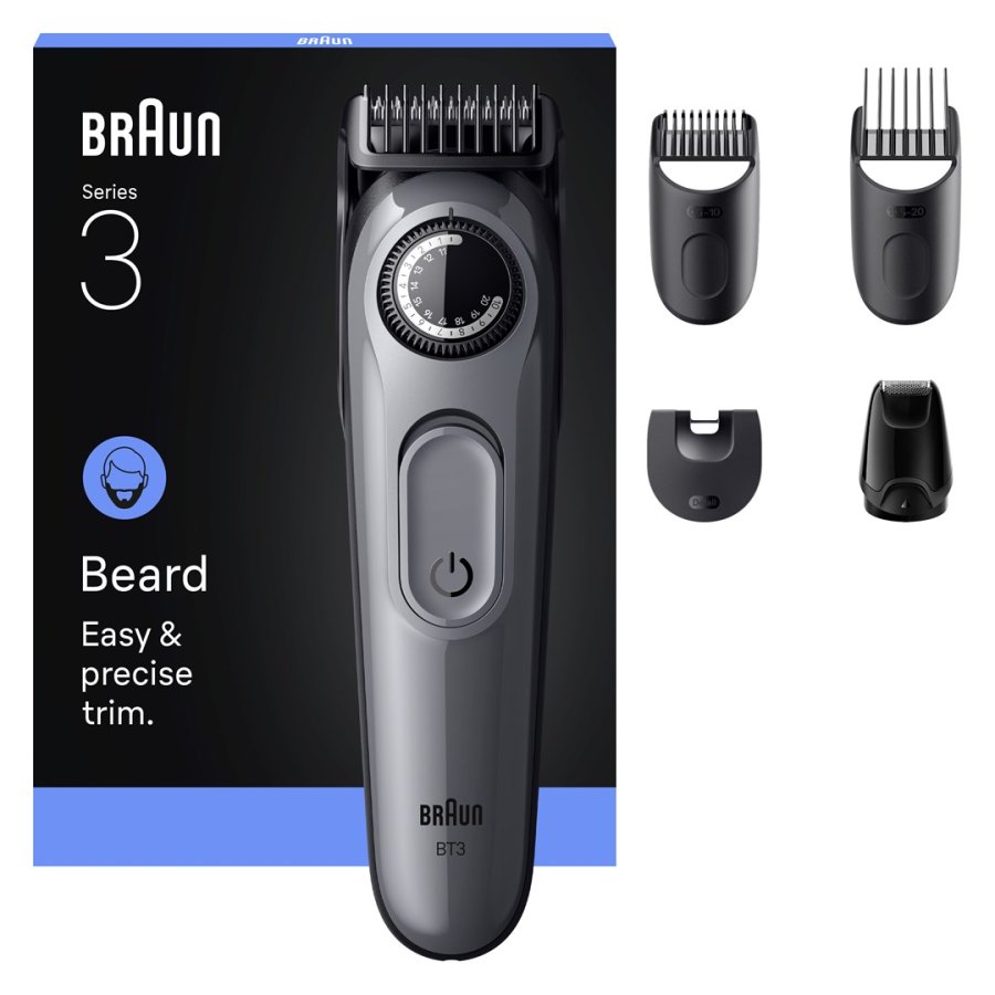 Braun BeardTrimmer 3 80789789 skg trimmer Vekselstrm/batteri 20 2 cm Sort #1
