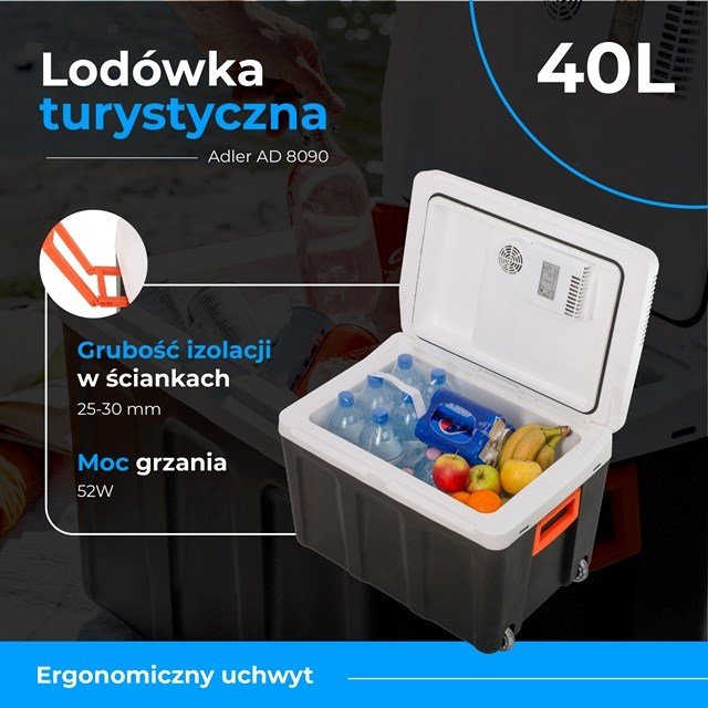 Adler AD 8090	Rejsekleskab 40 l Sort, Hvid #25