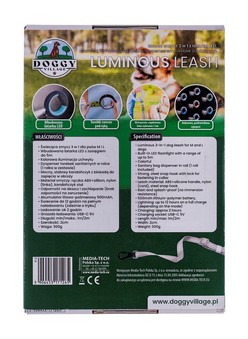 DOGGY VILLAGE Luminous Leash 3in1 MT7126 white - hundesnor - 2m #11