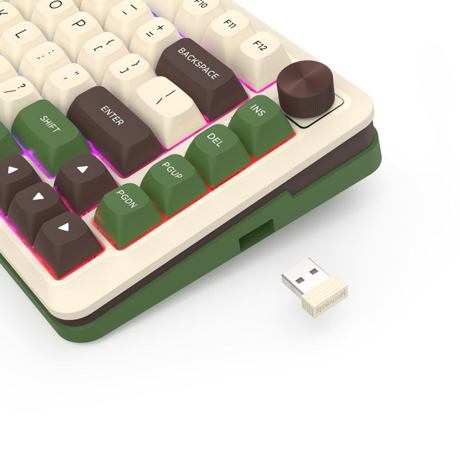 REDRAGON K681CGC-RGB-PRO Cyrus tastatur USB + RF Wireless + Bluetooth Hvid, Gr�n #9