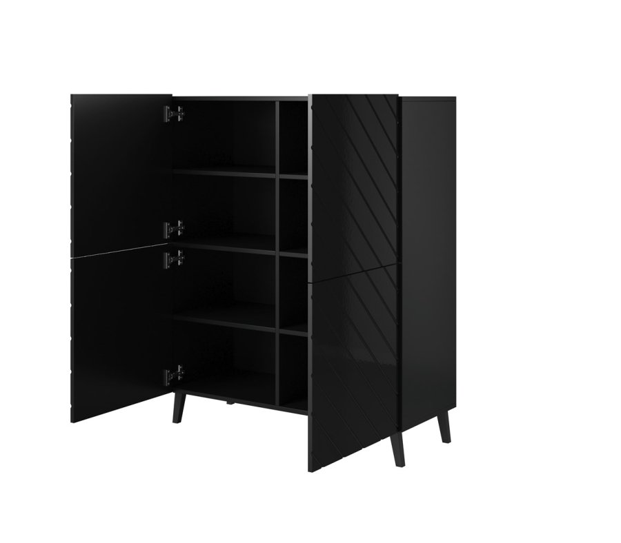 Reol ABETO 100,5 x 40 x 121,5 cm sort/blank sort #4