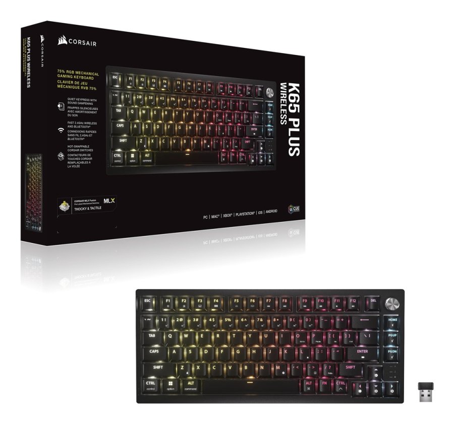 Corsair K65 PLUS tastatur Spil USB + RF Wireless + Bluetooth QWERTZ Tysk Sort #5