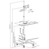 Maclean professional stand trolley, mobil computerarbejdsstation p hjul, max 17-32, max 20 kg, MC-793 #7