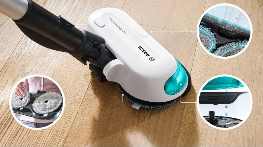 Bosch BCS71HYG4 Ledningsfri 2-i-1-stvsuger, stvsugning og mopping Unlimited 7 ProHygienic Aqua White #31