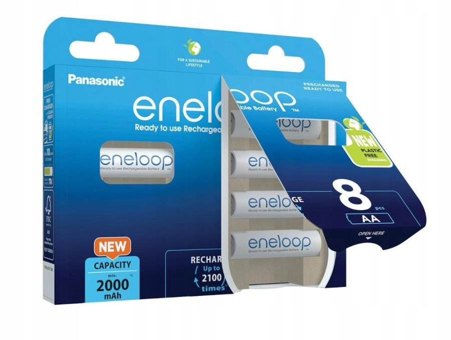 Genopladelige batterier PANASONIC ENELOOP AA 2000 mAh 8 szt (BK-3MCDE/8HH) #2