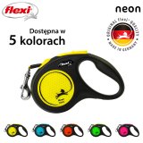 Flexi New NEON 5 m Sort, Gul Hund Fleksibel hundesnor #3