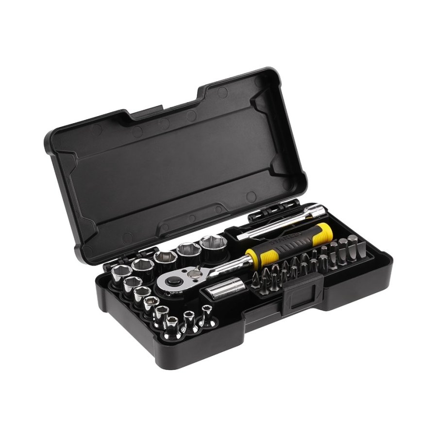 Stanley STMT82672-0 rachet skruengle 6,7,8,9,10,11,12,13,14 mm 1 stk Sort, Gul 72 #1