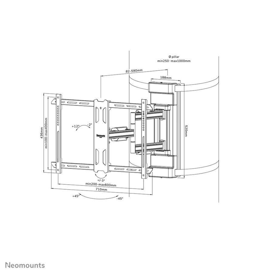 Neomounts WL40S-910BL16 tv-beslag 177,8 cm (70